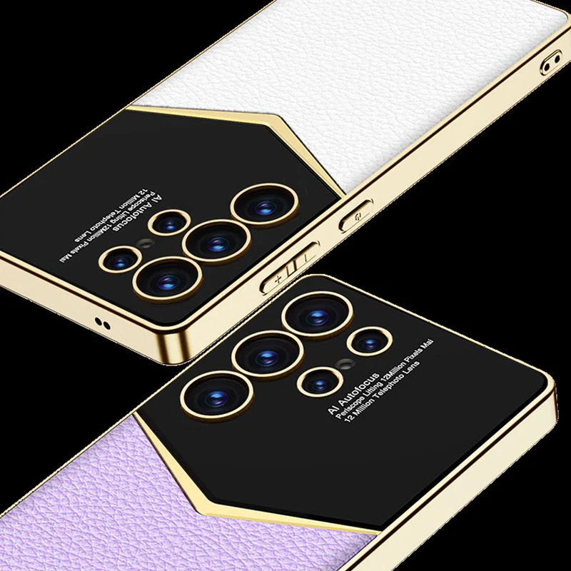 Royal Gold Plated Leather Protective Case