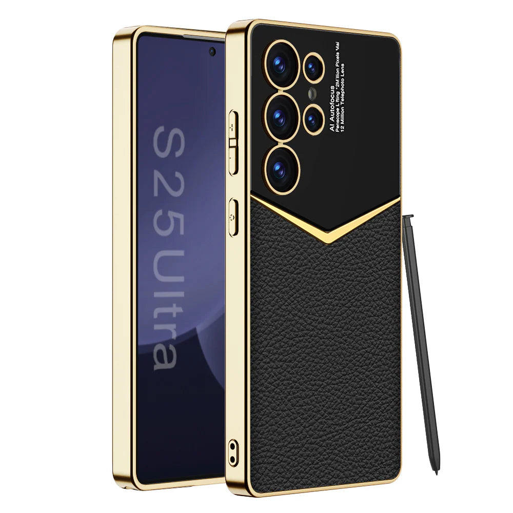 Royal Gold Plated Leather Protective Case