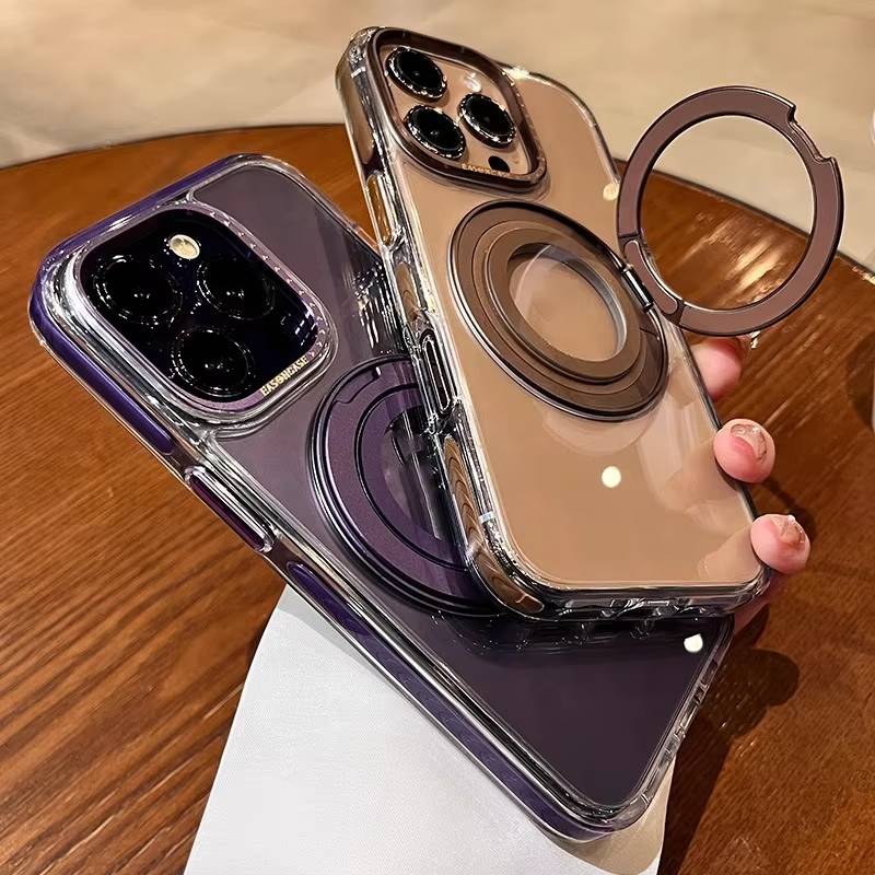 Camera Protector Clear Ring Stand Logo-Cut Case - iPhone Series