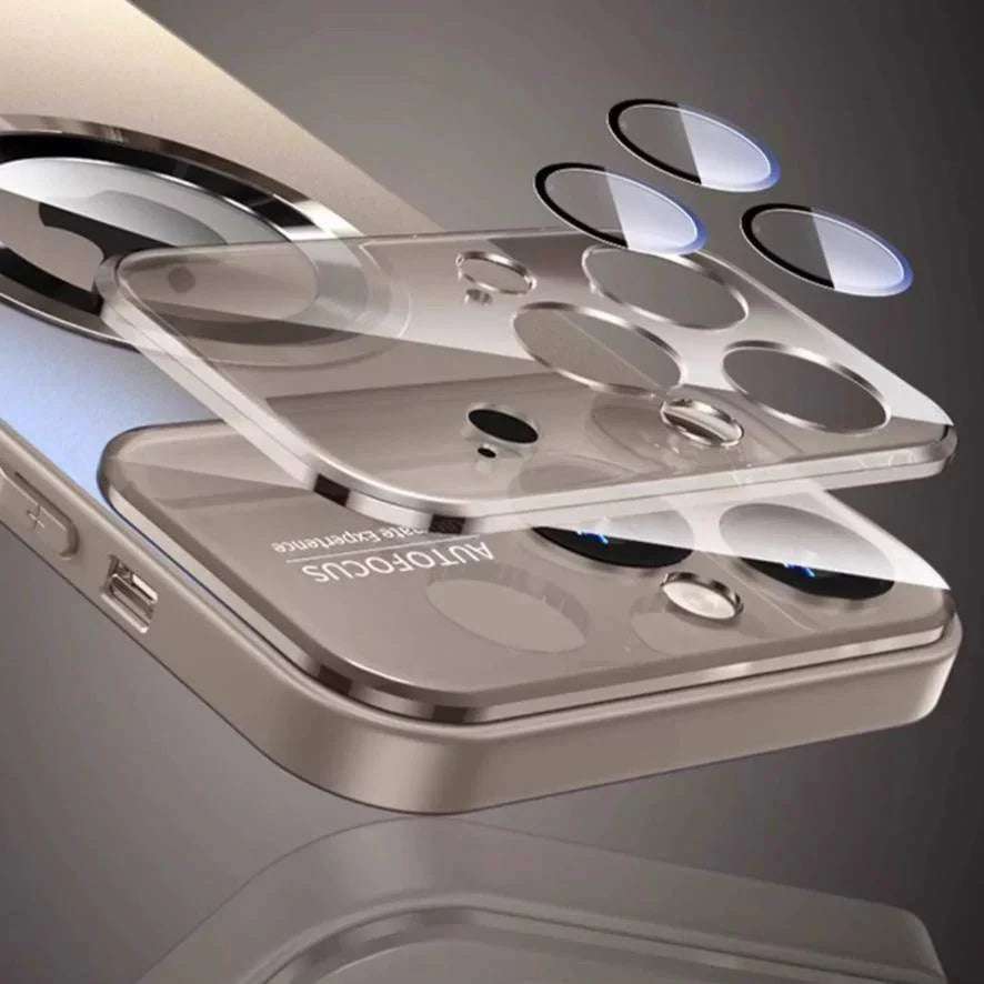 Magnetic Magsafe Logo-Cut Glass Shield Case - iPhone