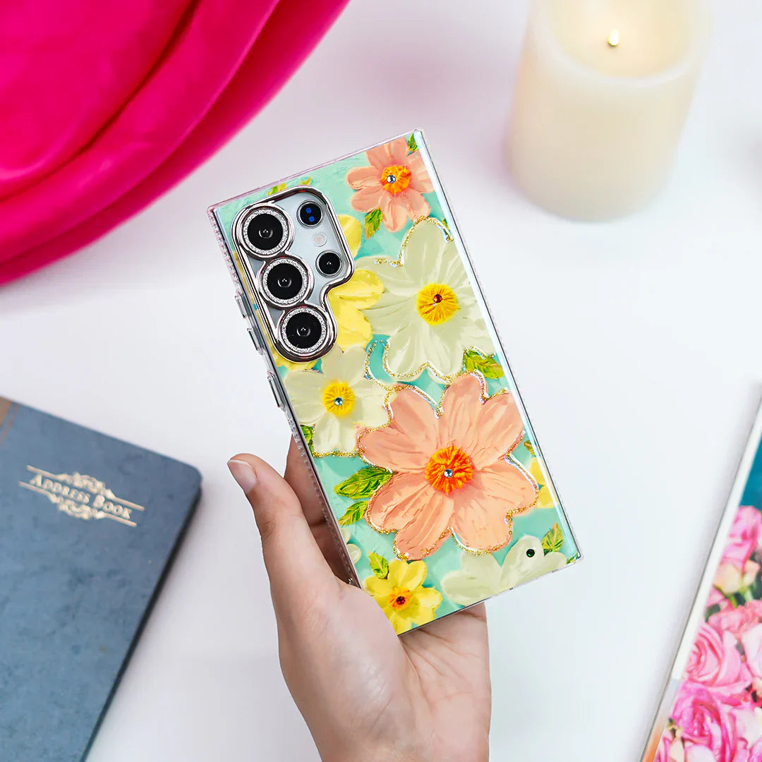 Premium Flower Pattern Case - Samsung