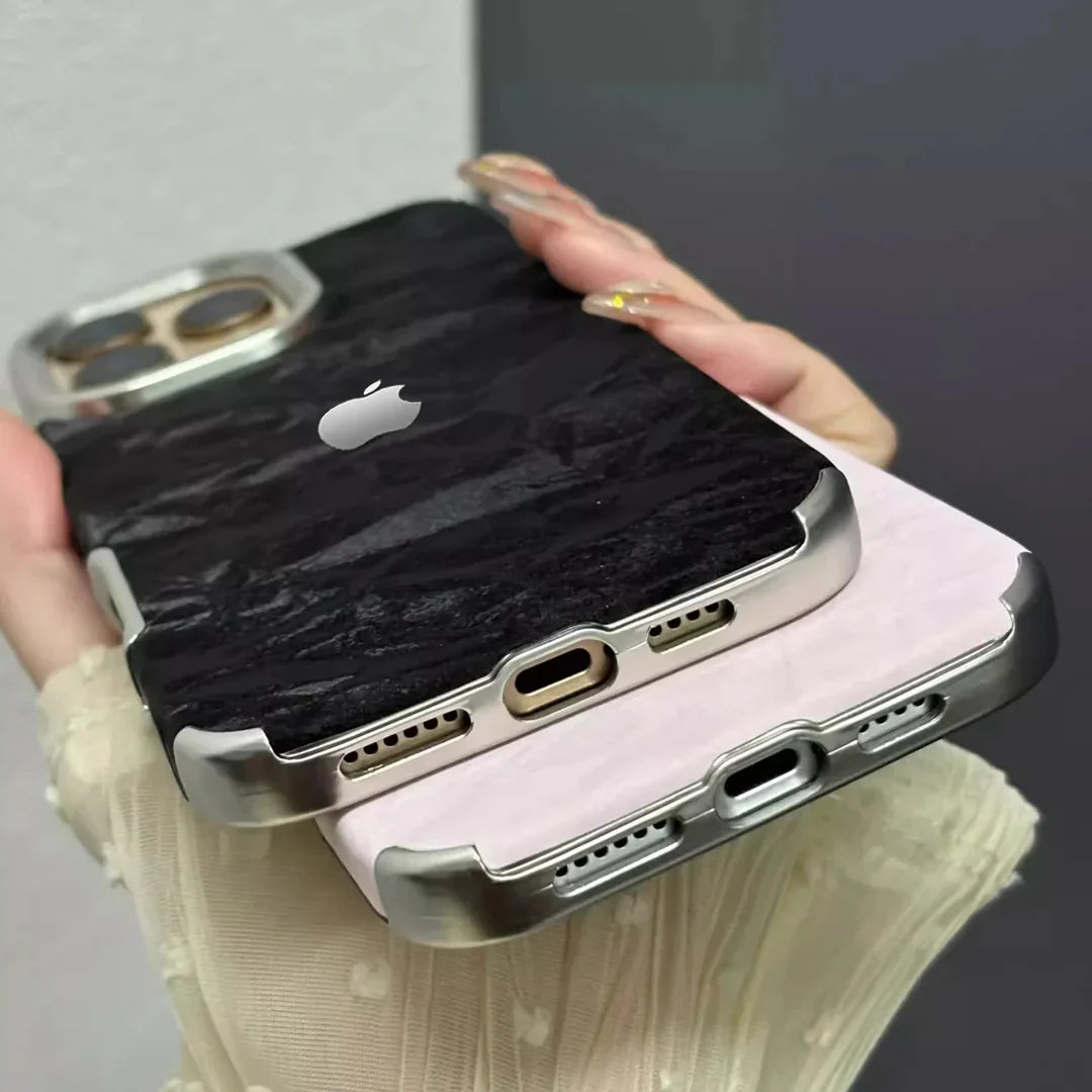 Luxury Fine Grain Velvet Case - iPhone