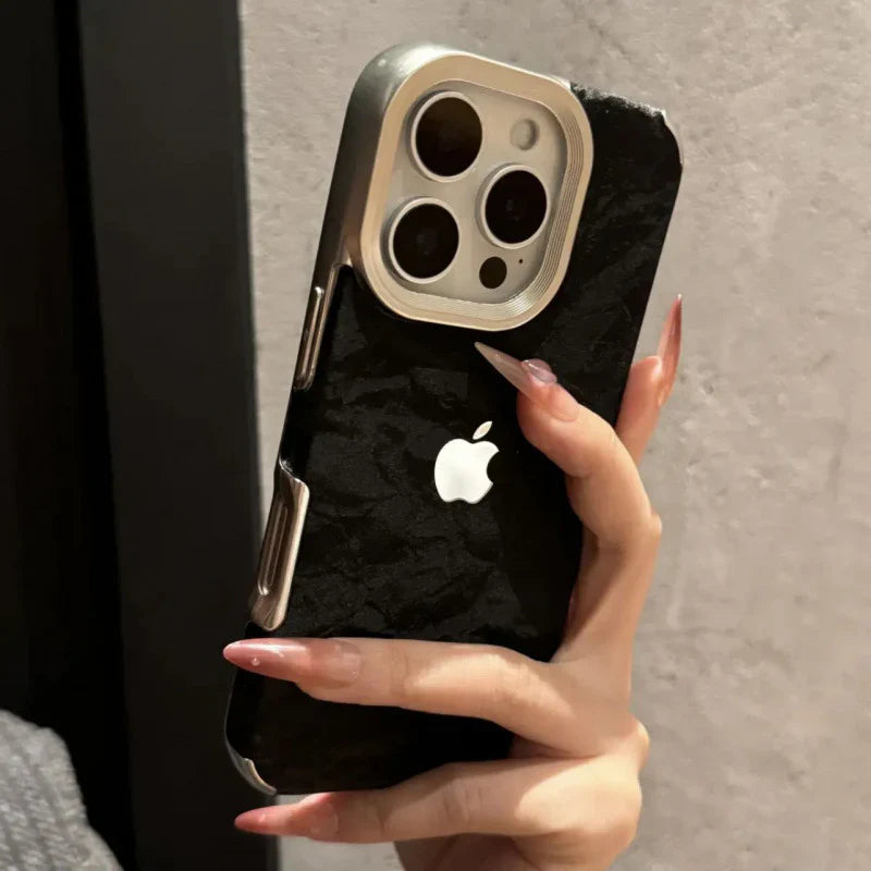Luxury Fine Grain Velvet Case - iPhone