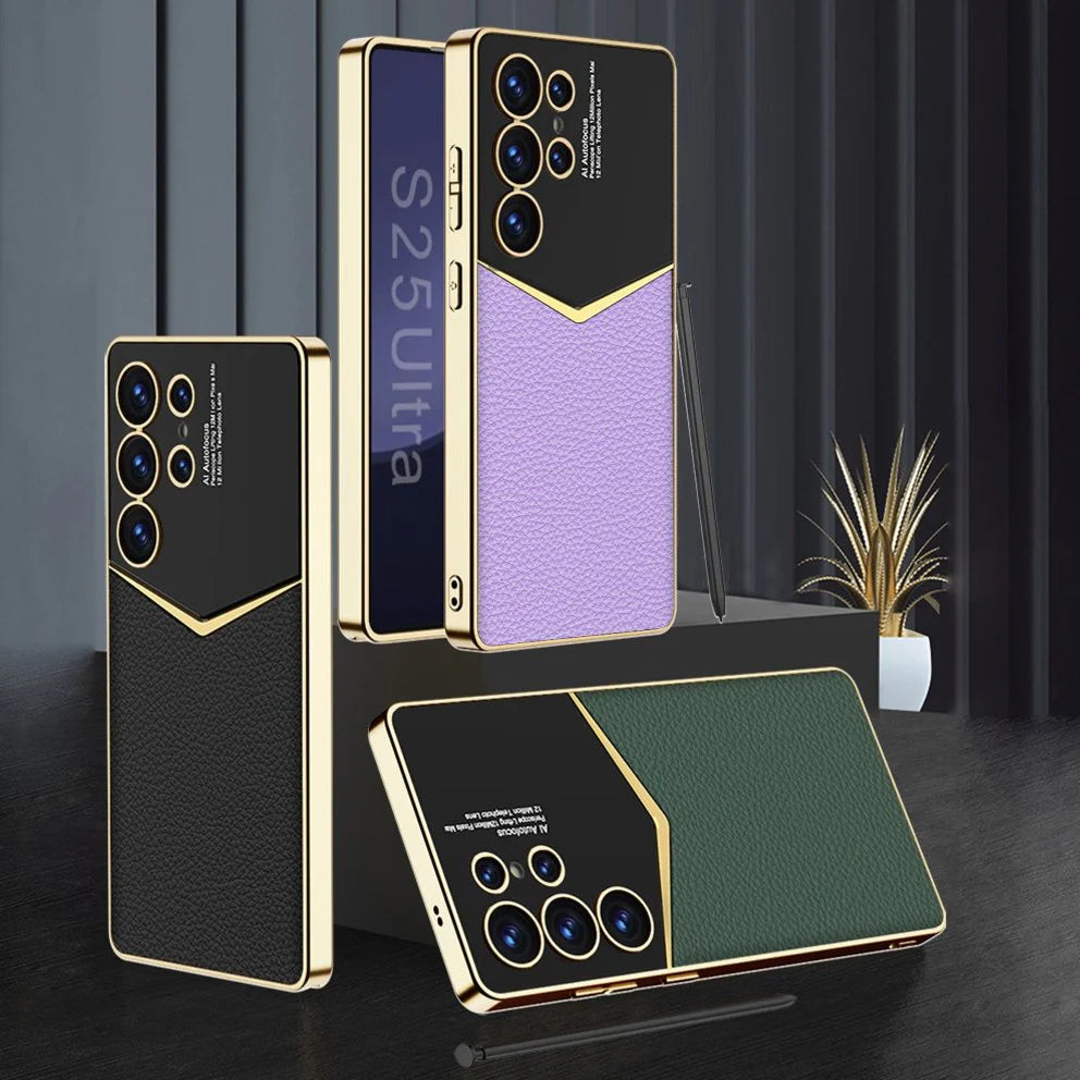 Royal Gold Plated Leather Protective Case
