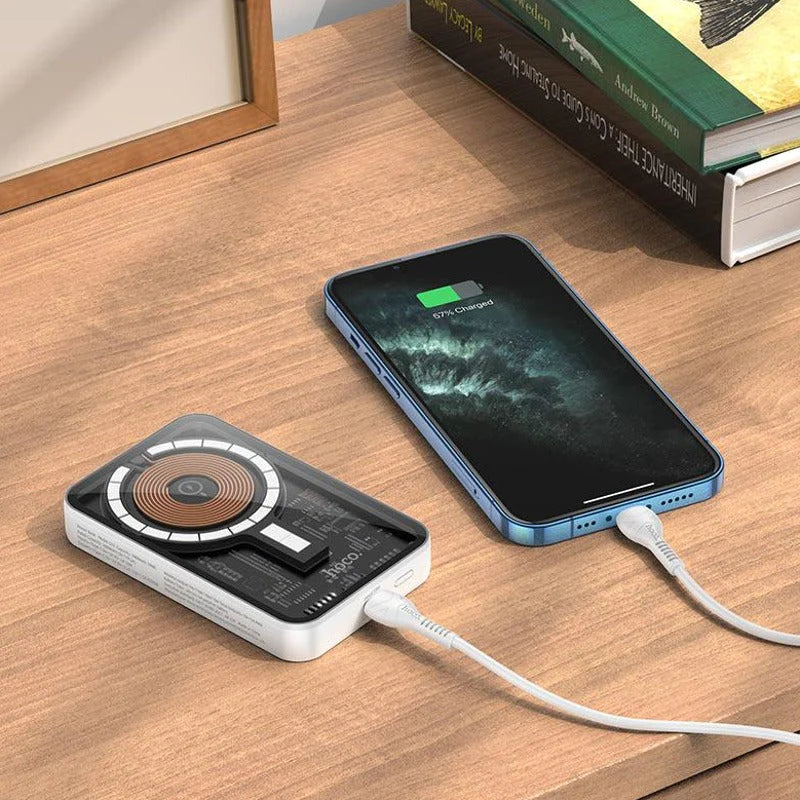 ClearVolt™ 5000 mAh Magnetic Wireless Transparent Power Bank