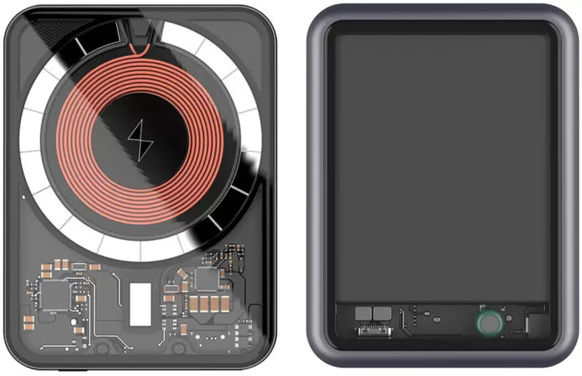 ClearVolt™ 5000 mAh Magnetic Wireless Transparent Power Bank