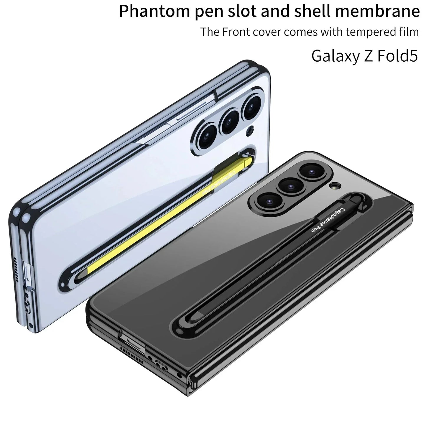 TRANSPARENT CASE WITH MAGNETIC HINGE & CAPACITANCE PEN FOR GALAXY Z FOLD 5
