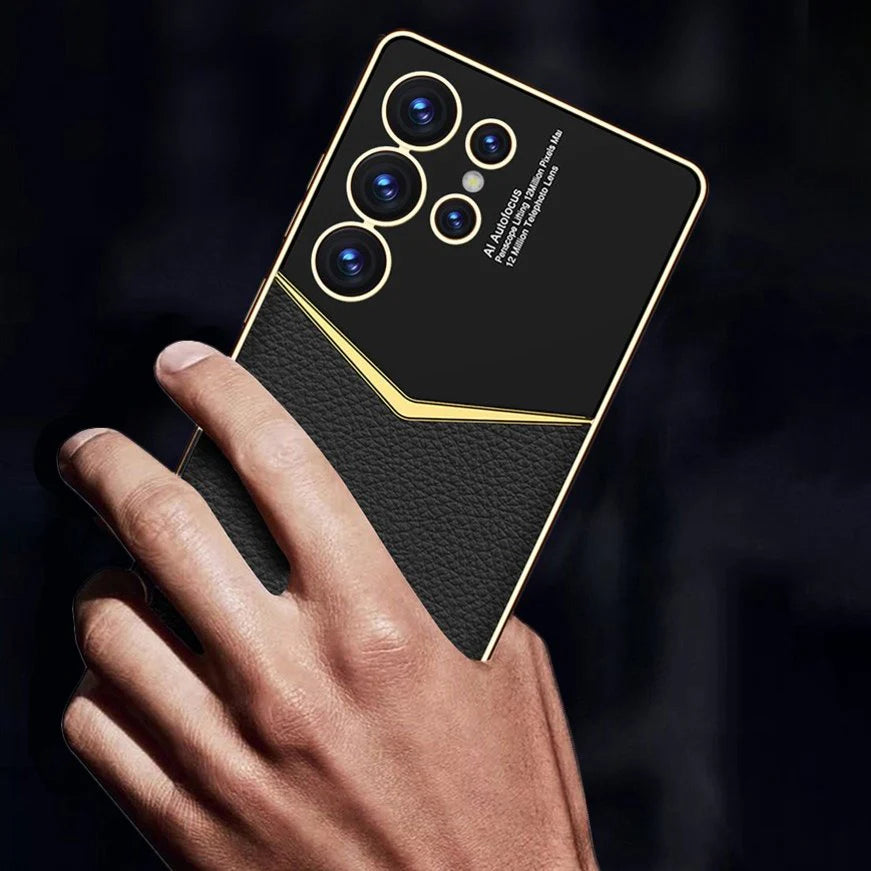 Royal Gold Plated Leather Protective Case