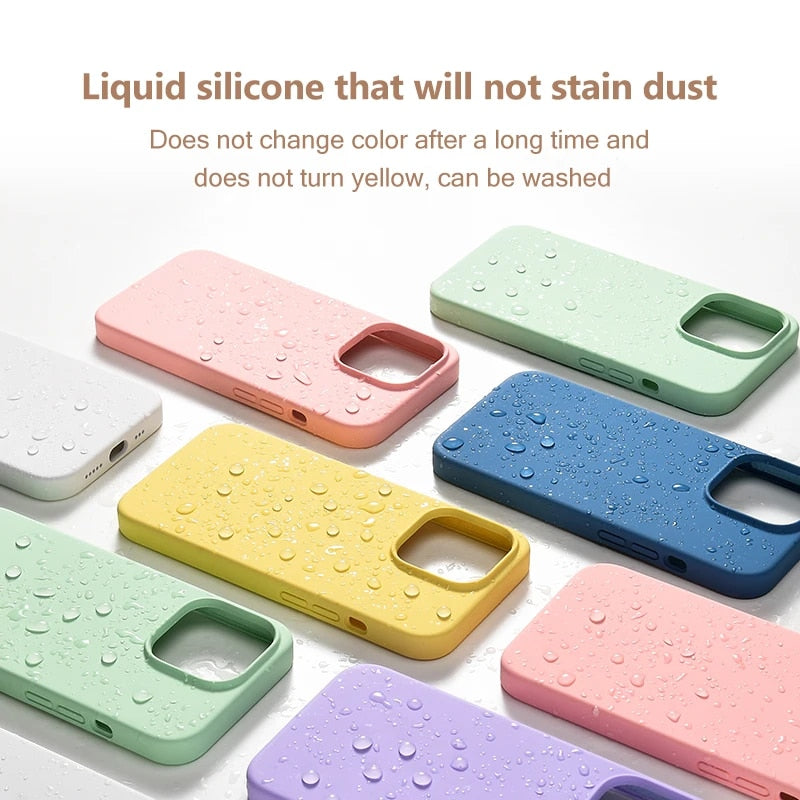 Liquid Soft Silicon Premium Case For iPhone 15 Series