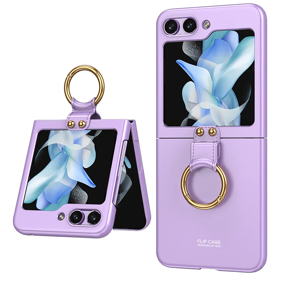 Shock-resistant Hard with Metal Ring Case For Samsung Galaxy Z Flip 5