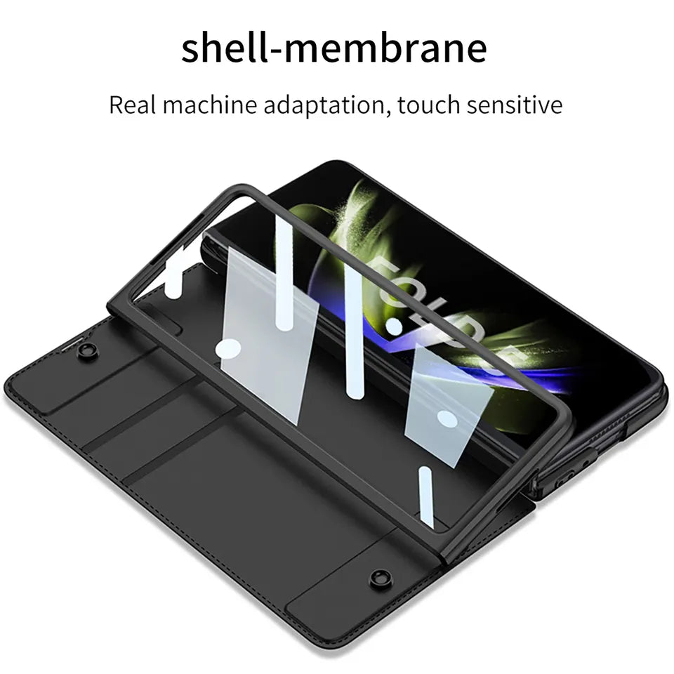 Business leather hybrid shockproof case Case For z fold 5