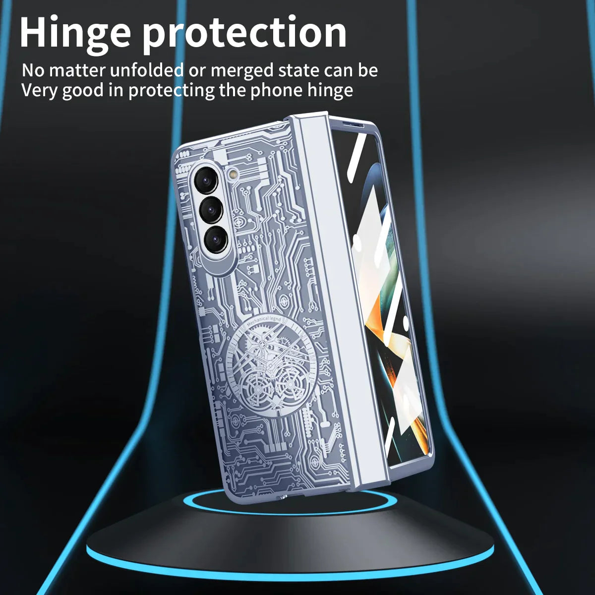 Mechanical Design MagSafe Transparent Shockproof Cover For Samsung Galaxy Z Fold 5