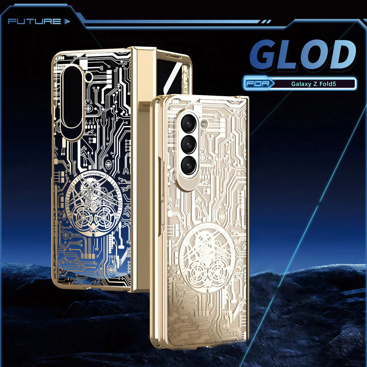 Mechanical Design MagSafe Transparent Shockproof Cover For Samsung Galaxy Z Fold 5