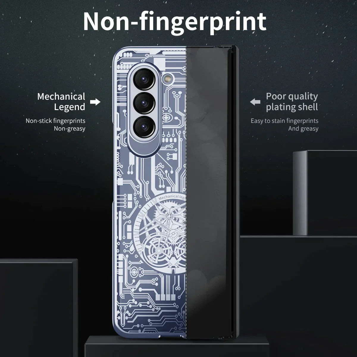 Mechanical Design MagSafe Transparent Shockproof Cover For Samsung Galaxy Z Fold 5