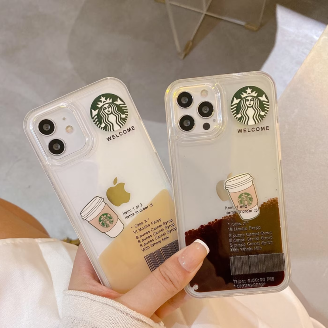 iPhone 15 Series Starbucks Liquid Coffee Floating Cup Case