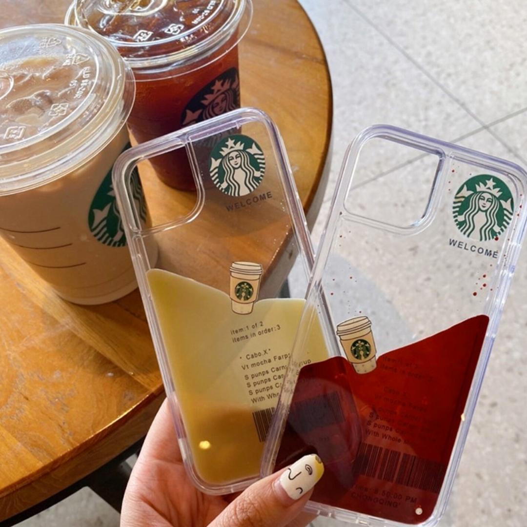 iPhone 15 Series Starbucks Liquid Coffee Floating Cup Case