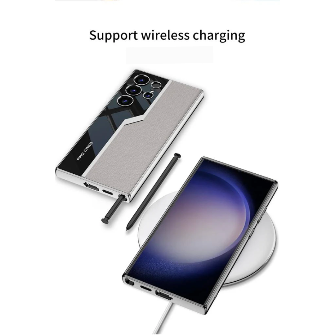Shockproof Leather Back Cover With Camera Protection - Samsung