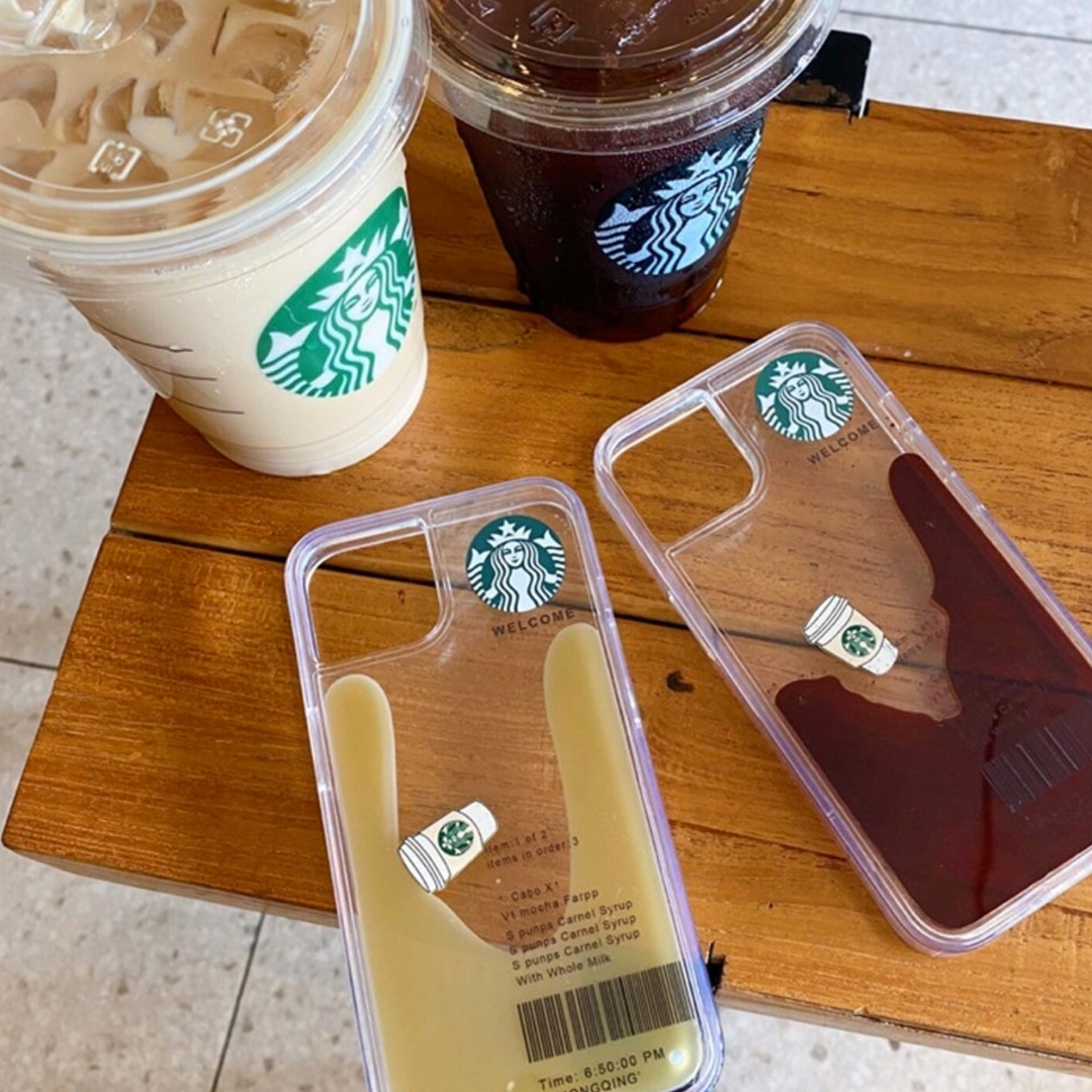 iPhone 15 Series Starbucks Liquid Coffee Floating Cup Case