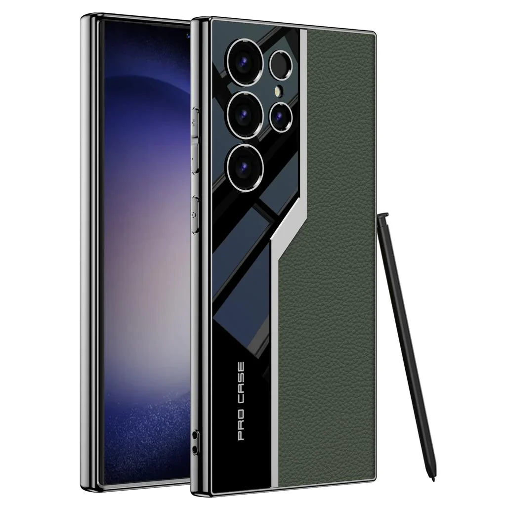 Shockproof Leather Back Cover With Camera Protection - Samsung