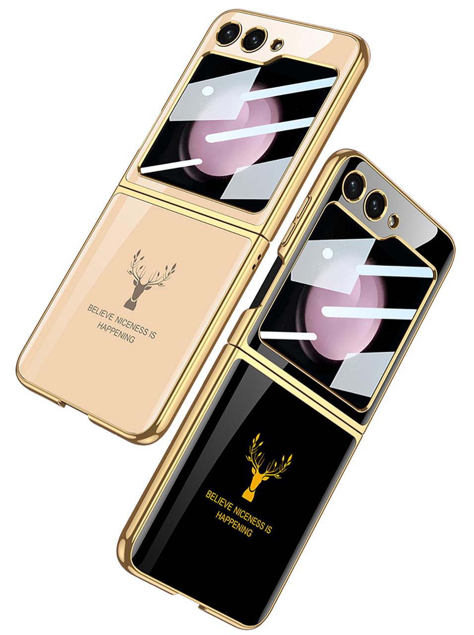 Samsung Galaxy Z Flip Series Deer Pattern Glass Case