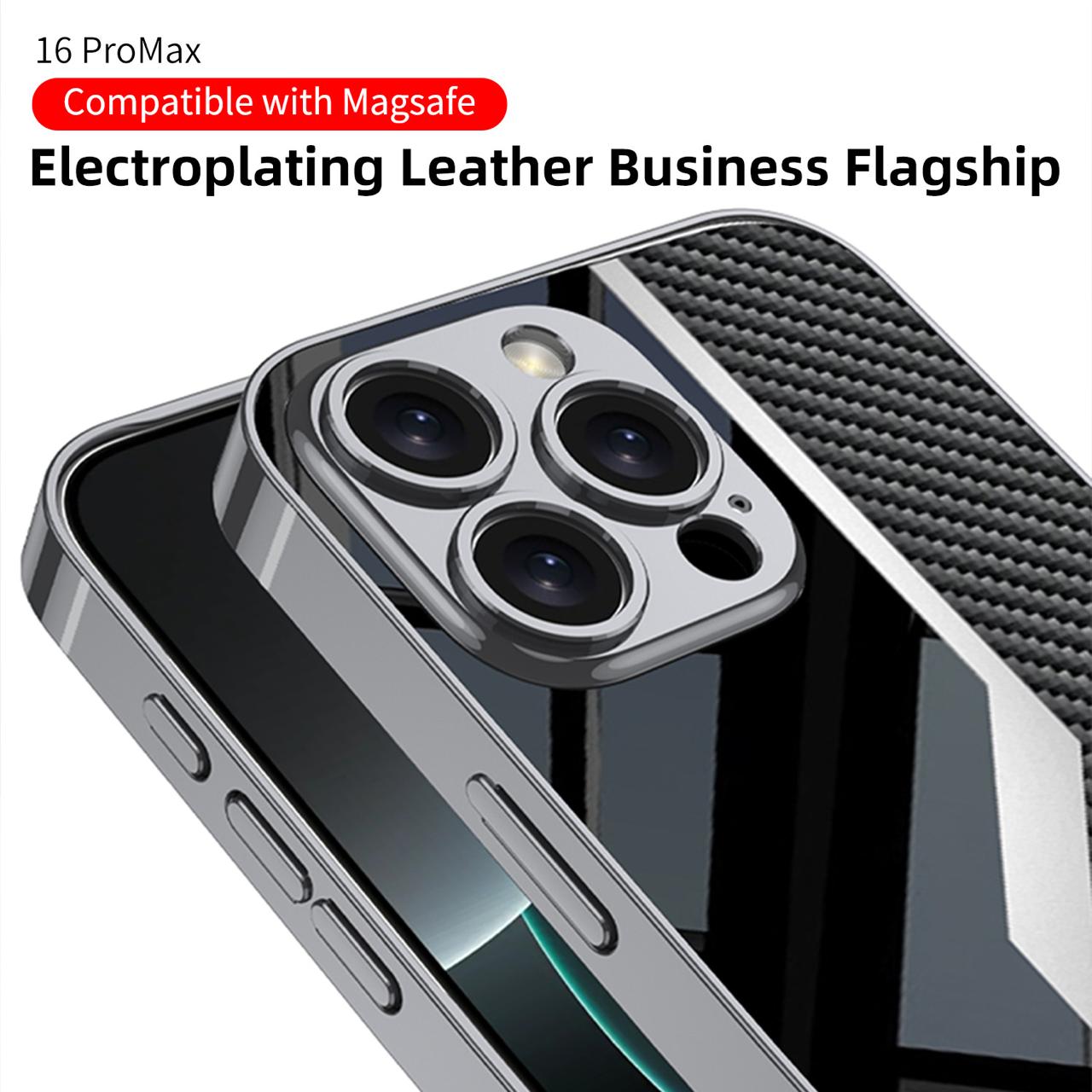 Electroplated Leather Classic Pattern Pro Case- iPhone