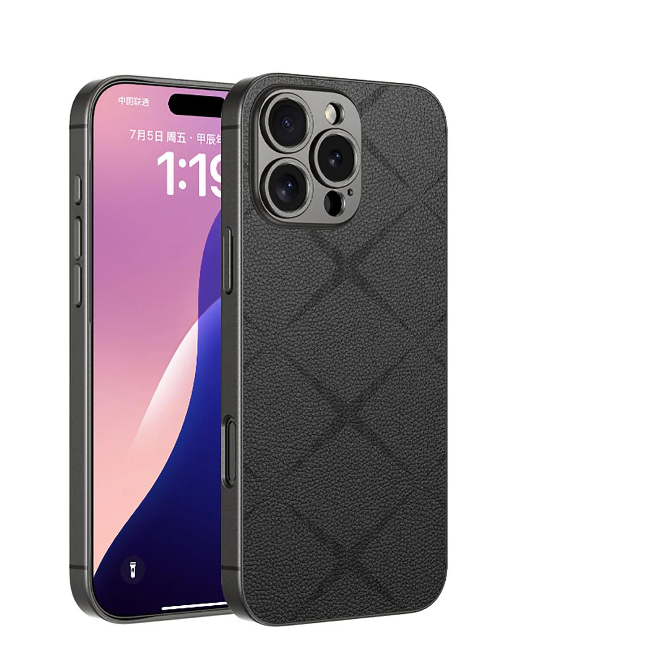 Elegant Texture Pattern Leather Case- iPhone 16 Series