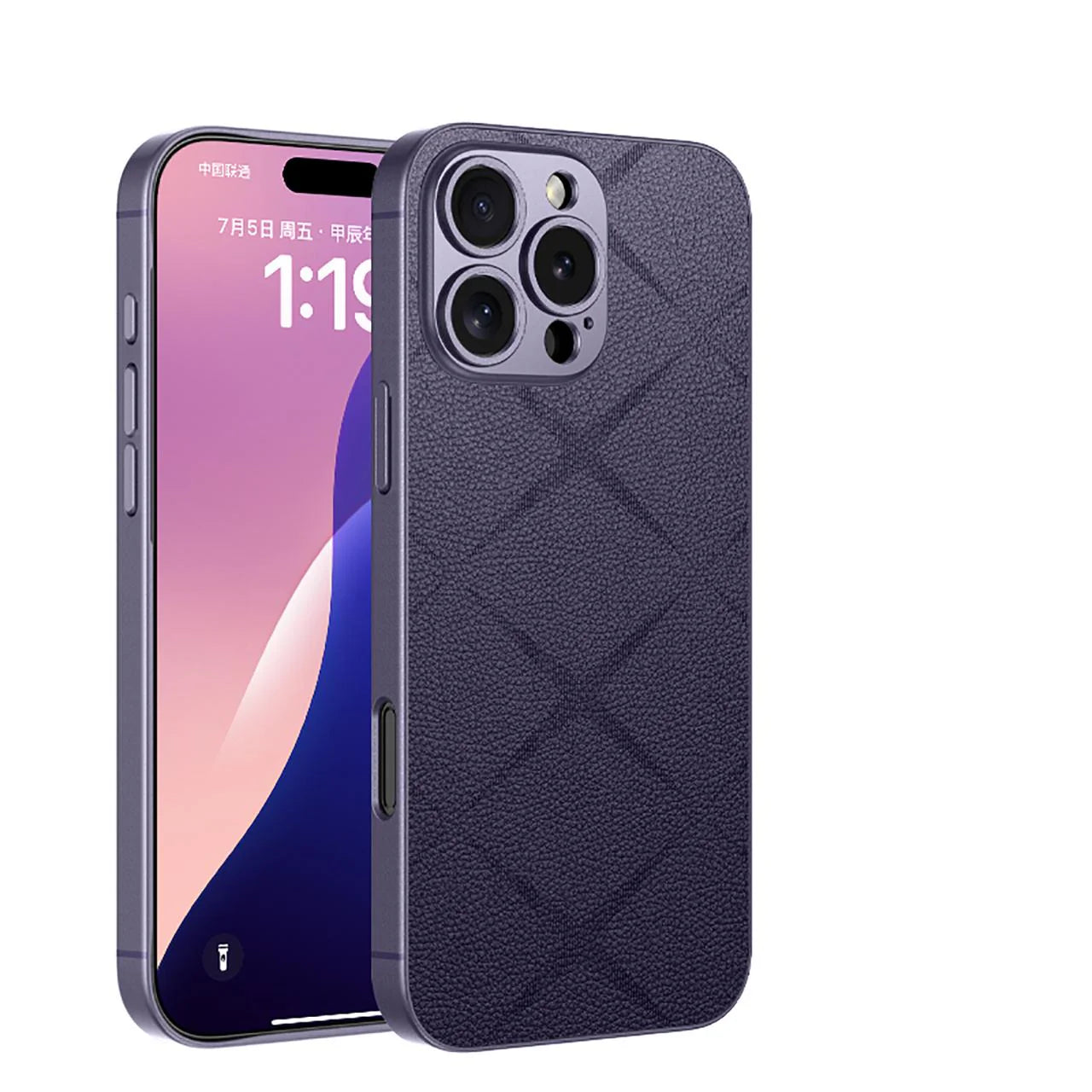 Elegant Texture Pattern Leather Case- iPhone 16 Series