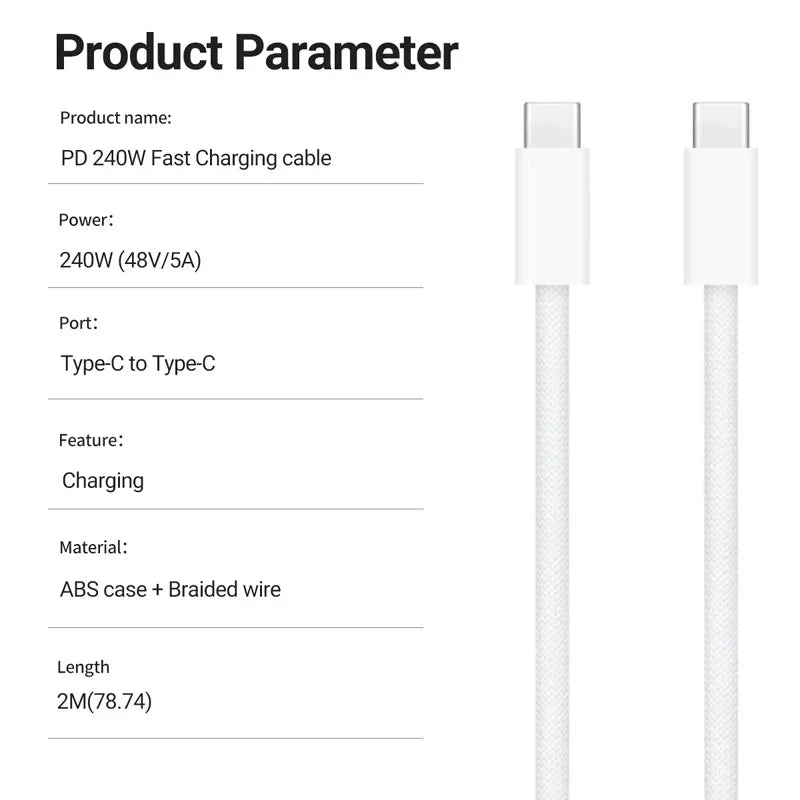 C To C Charging Cable For iPhone
