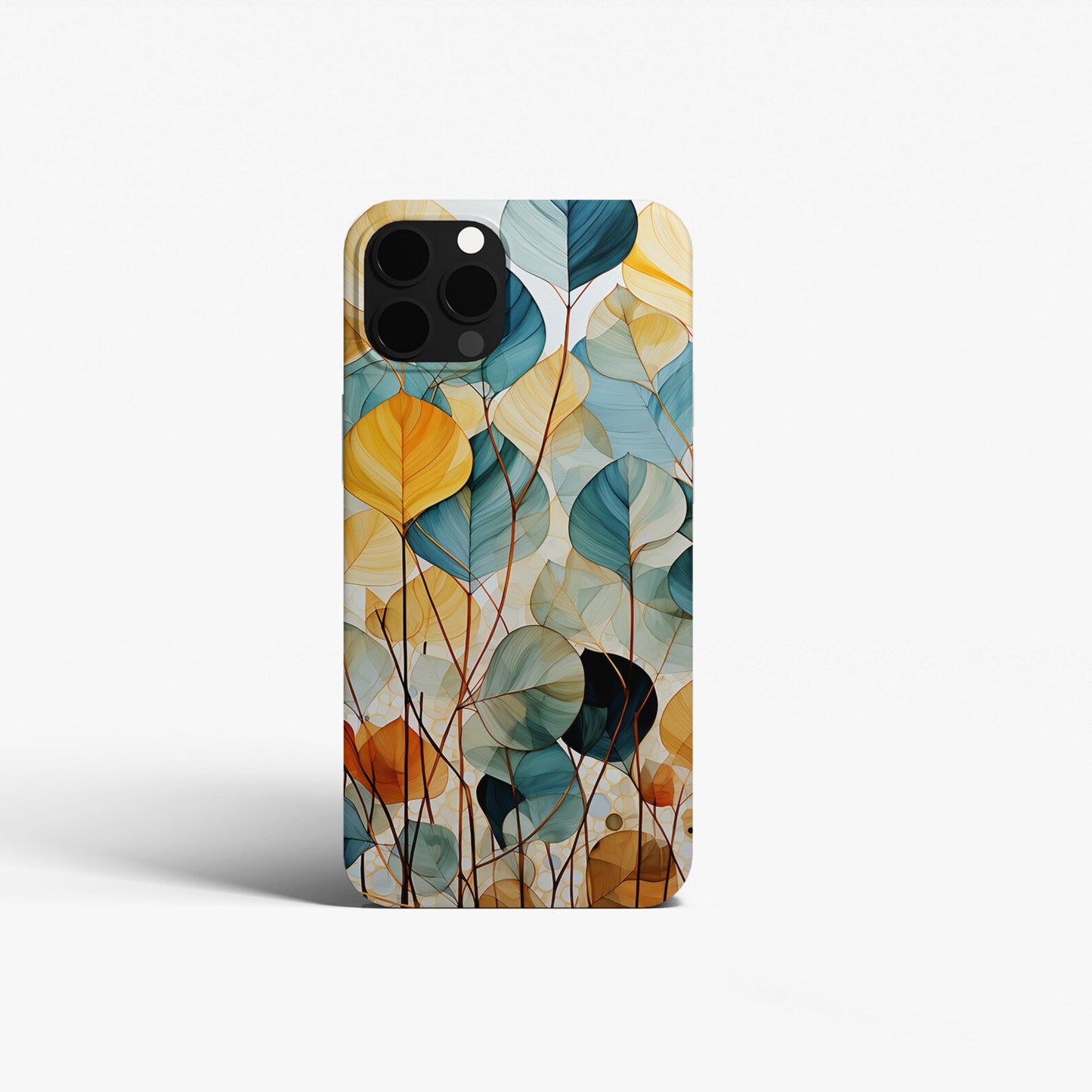 Abstract Floral Printed Matte Back Case - iPhone 15 Series