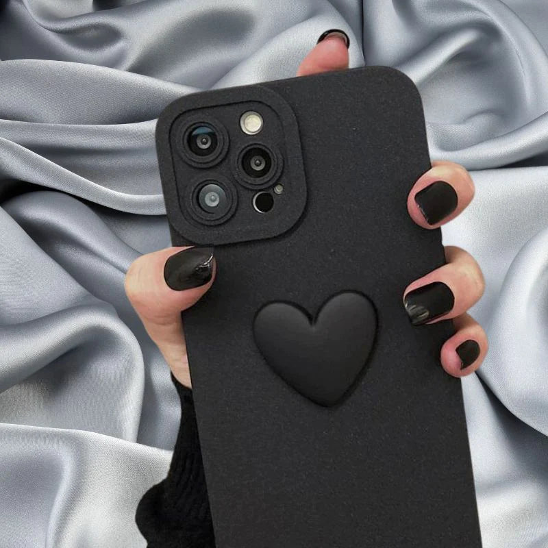 Dark Black Stylish Heart Lux Case