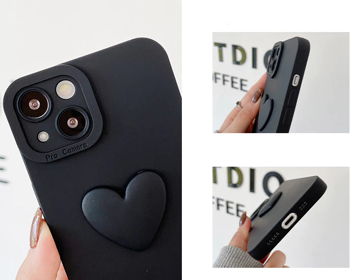 Dark Black Stylish Heart Lux Case