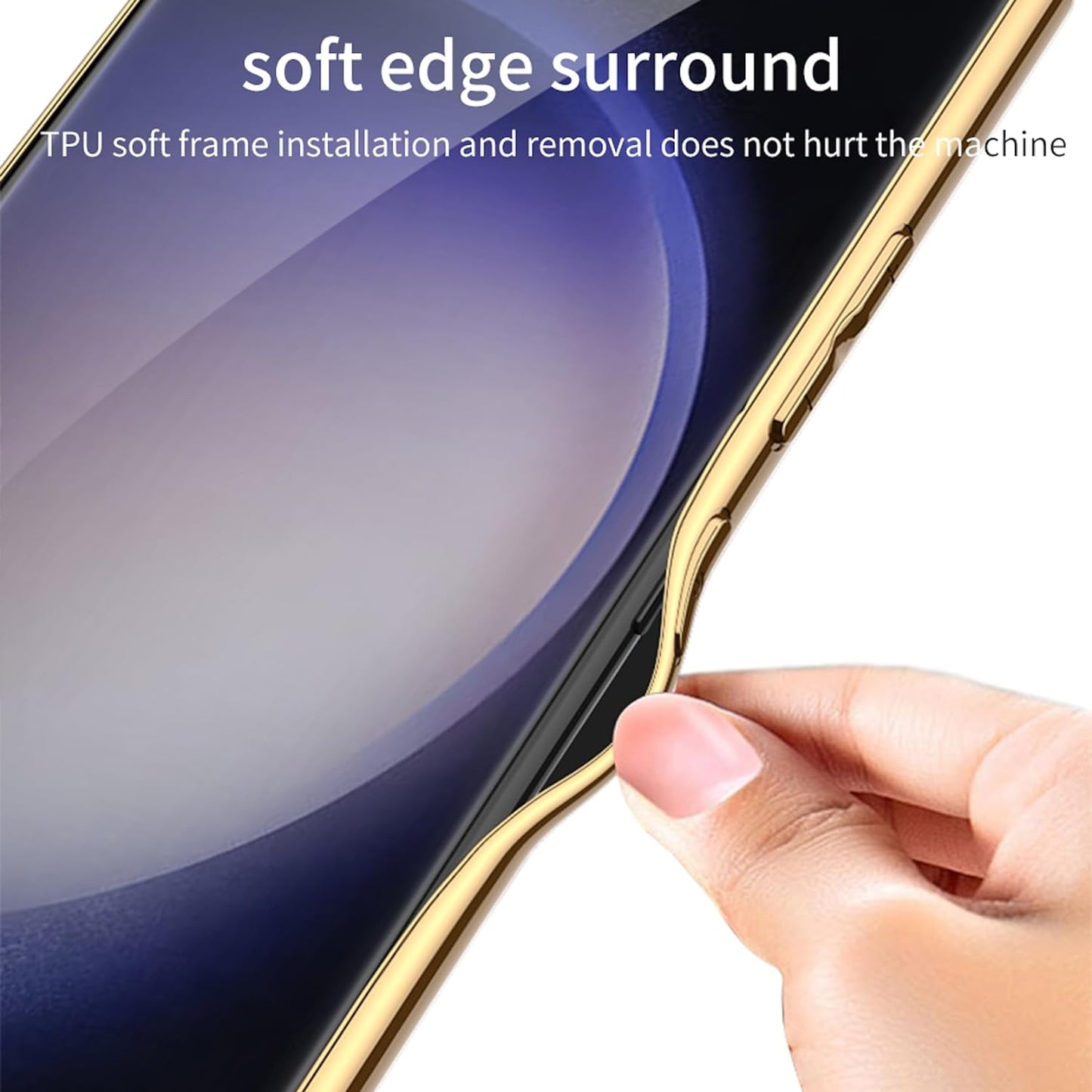 Triumph Electroplating Leather Golden Stand Case- Samsung