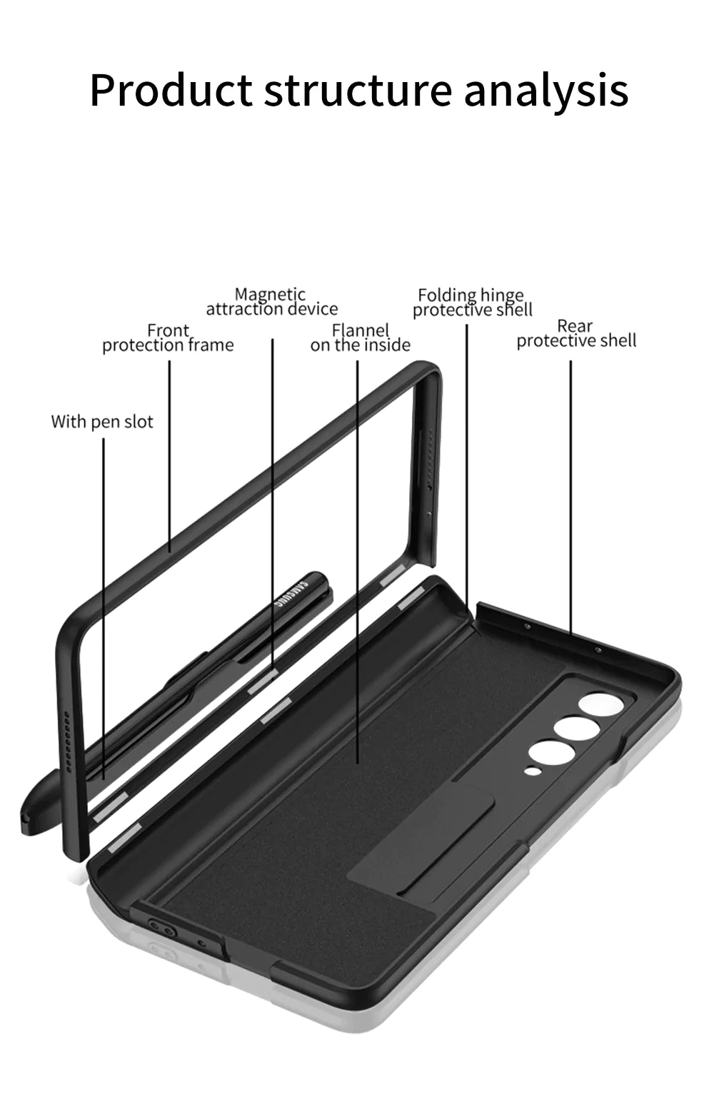 MAGNETIC FRAME KICK STAND ALL-INCLUDED CASE WITH S PEN SLOT Z FOLD 3