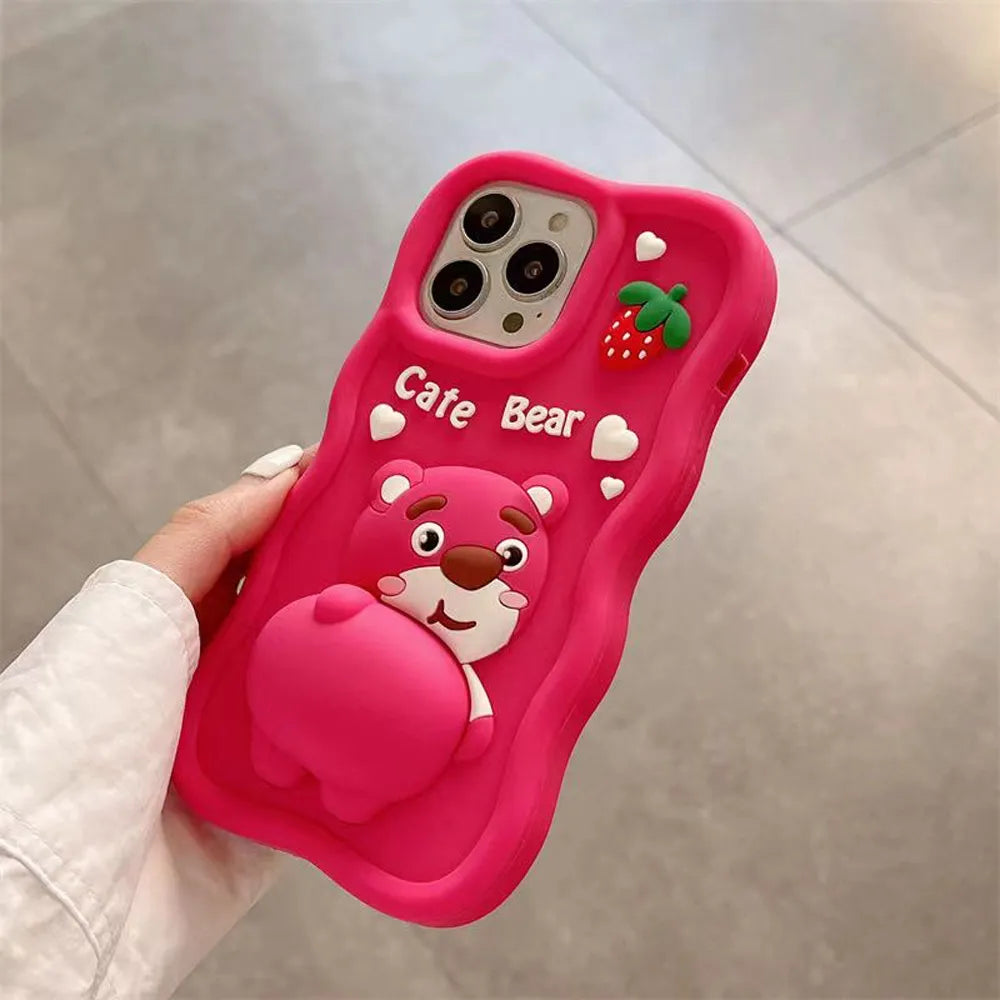3D Bear Pattern Case - iPhone
