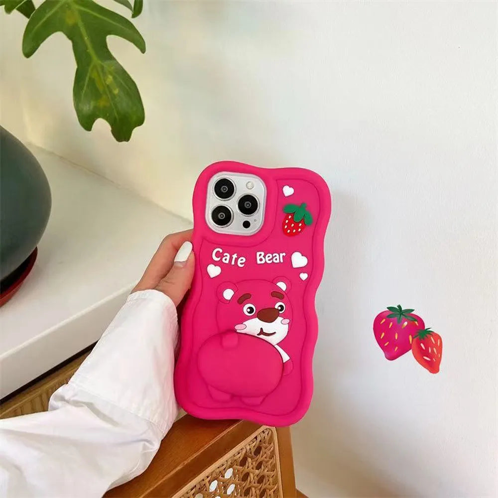 3D Bear Pattern Case - iPhone