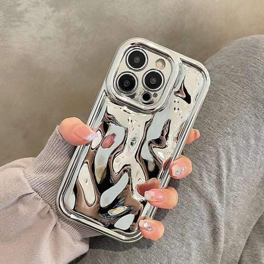 3D Mirror Meteorite Texture Glossy Phone Case -iPhone