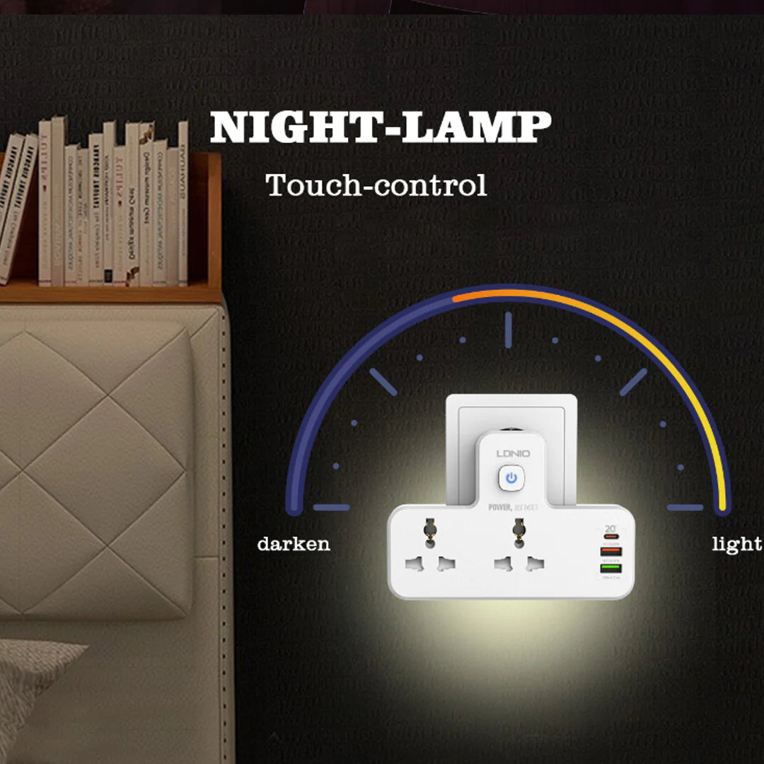 LDNIO - Universal Power Socket Extension With Night Lamp