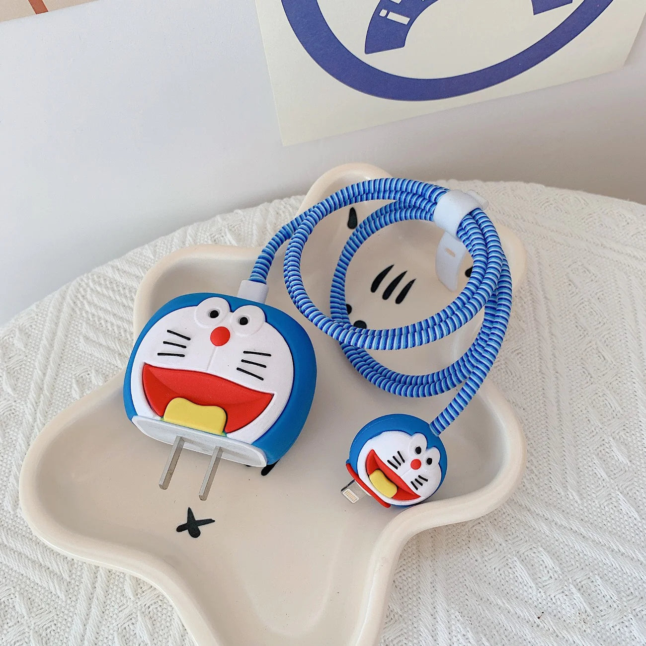 Cute 3D Cartoon Character Stitch Cable Protector (Blue)