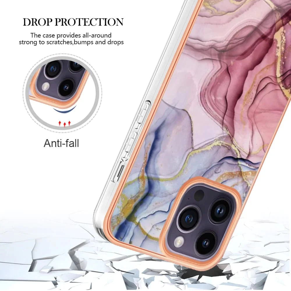 Lustrous Marble Pattern Fancy Case - iPhone