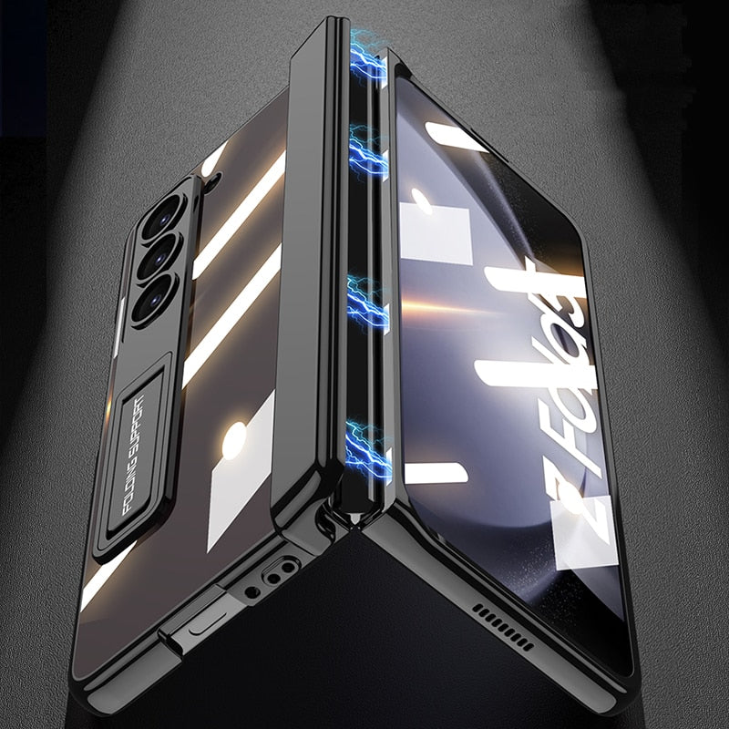 TRANSPARENT MAGNETIC HINGE CASE WITH STAND FOR SAMSUNG GALAXY Z FOLD 5