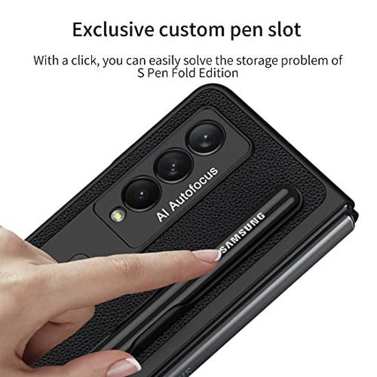 Samsung Galaxy Z Fold 3 Ultra Thin Back Stand Case With S-Pen Holder