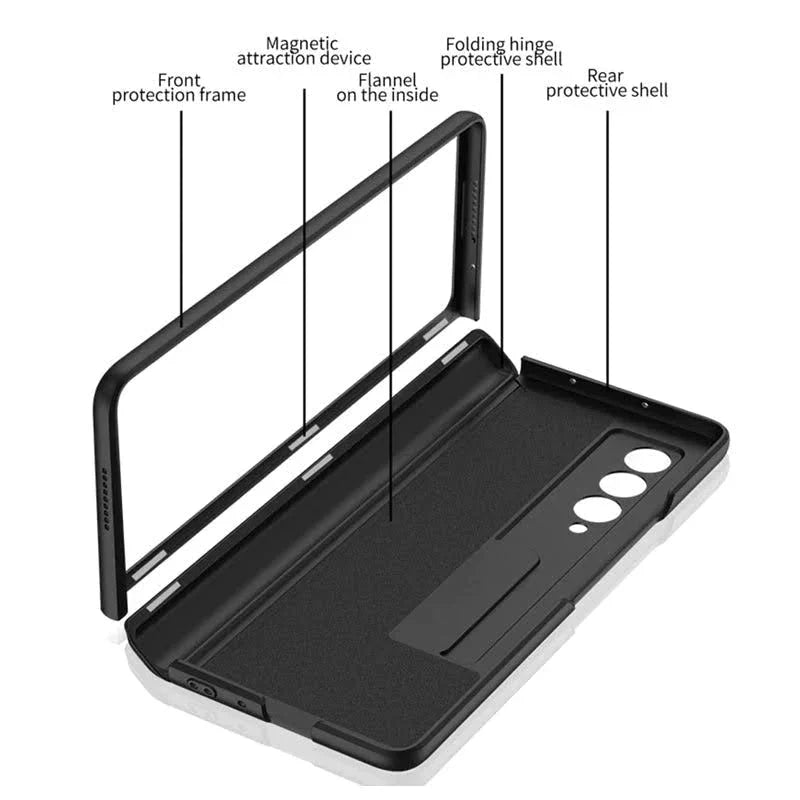 Samsung Galaxy Z Fold 3 Ultra Thin Back Stand Case With S-Pen Holder