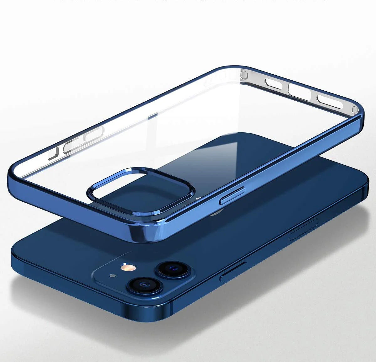 iPhone 15 Series Ultra Thin Transparent Metallic Bumper Hard Case