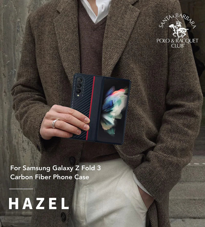 Luxury Carbon Fiber Pattern Phone Cover Samsung Galaxy Z Fold 3