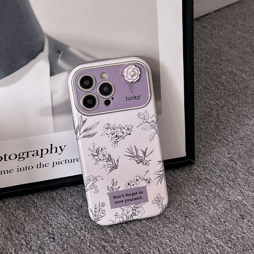 Premium Purple Blossom Phone Case with Charm - iPhone Series