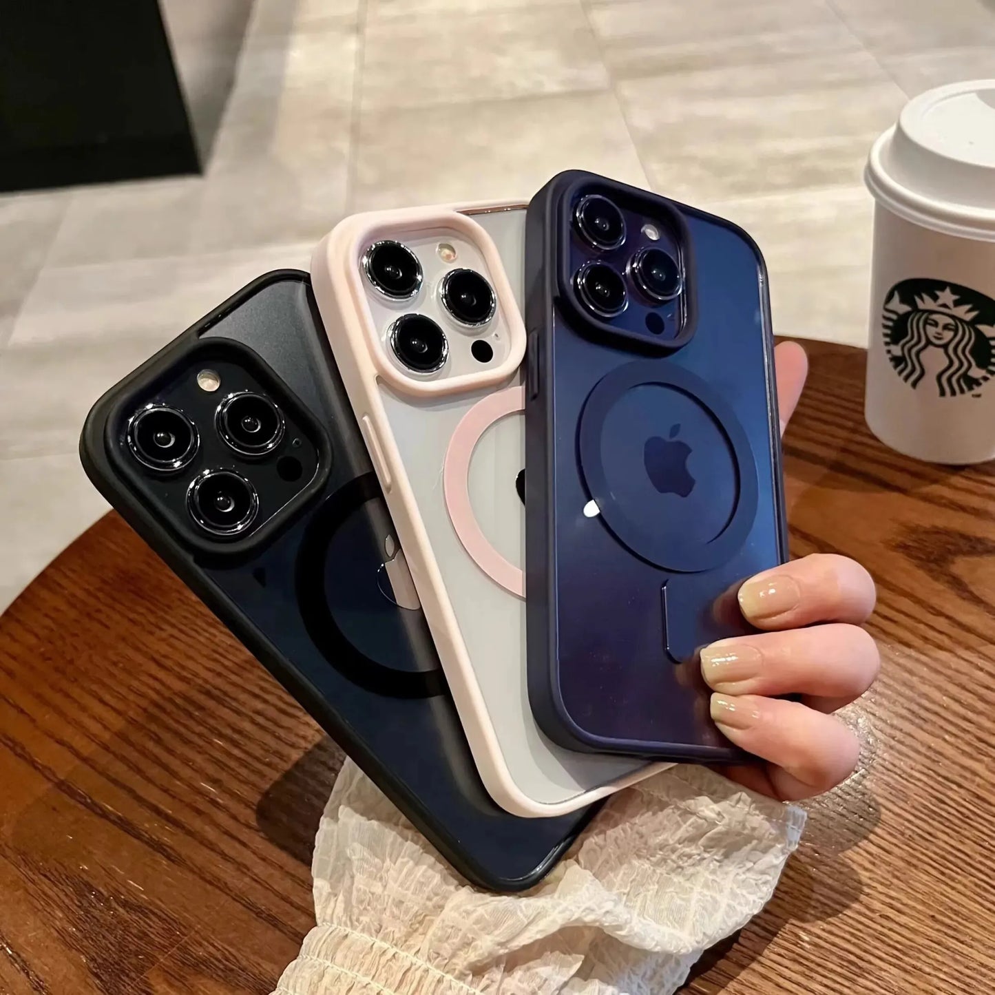 Shockproof MagSafe Bumper Clear Acrylic Case For iPhone 15 Series