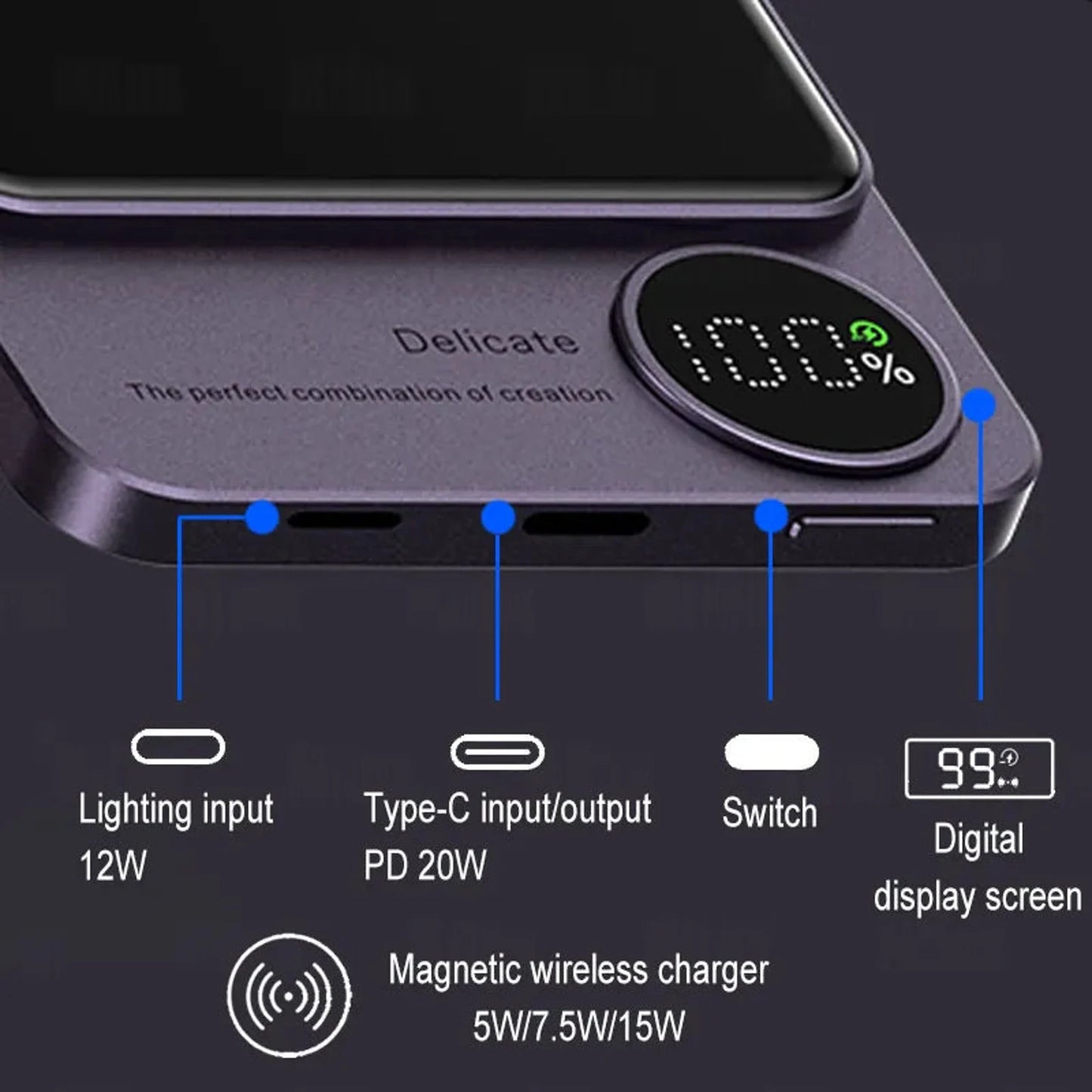 Hoco - 10000 mAh Magsafe Wireless Powerbank