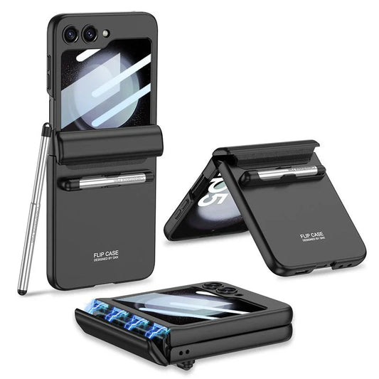 All-Inclusive Shell Folding Hinge Pen Slot Case Galaxy Z Flip 5