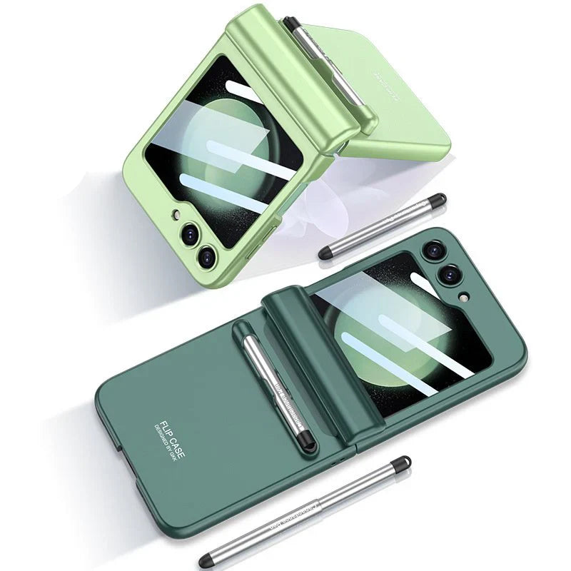 All-Inclusive Shell Folding Hinge Pen Slot Case Galaxy Z Flip 5