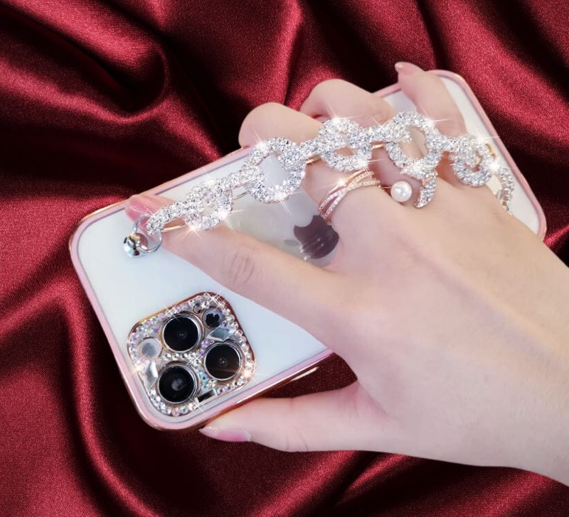 Sparkling Rhinestones Diamond Bracelet Cover - iPhone